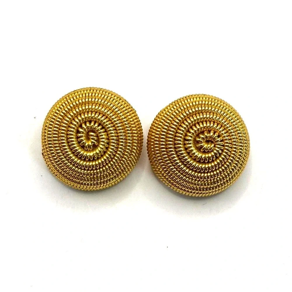 Vintage Gold‎ Tone Swirl Clip-On Earrings